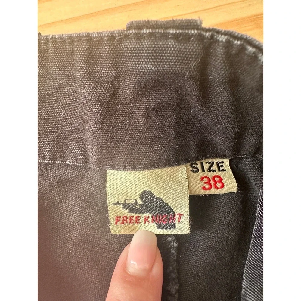 Free Knight Cargo Pants Men's 38 black tactical jeans Thrashed Y2K Skater grunge